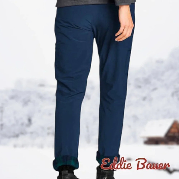 Eddie Bauer | Womens' Fleece-Lined Pull-On Pants | Navy Blue | NWT - Picture 2 of 8